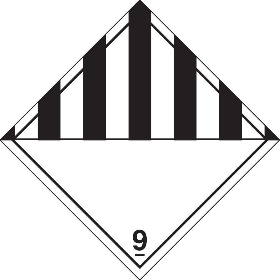 100 x 100mm UN 9 Hazard Labels (250/Roll)